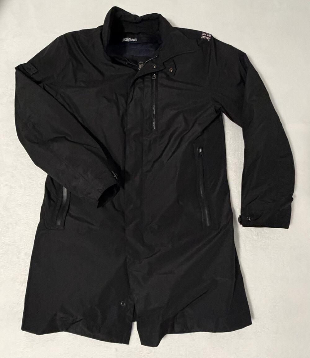Superdry x Idris Elba Leading Man Winter Coat Mens L Black Coat Full Zip